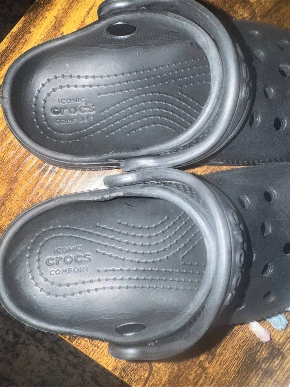 CROCS Kids Classic Clog Black Size 8C Slip On Ventilated EUC